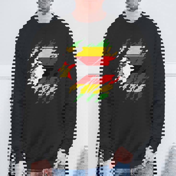 ジンバブエの旗ジンバブエ スウェットシャツ 高齢者への贈り物