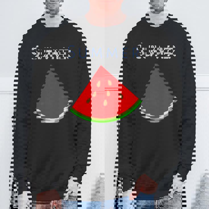 スイカ 1ピース・夏【 サマータイム 】リゾート・夏 大好き／面白 イラスト スウェットシャツ 高齢者への贈り物