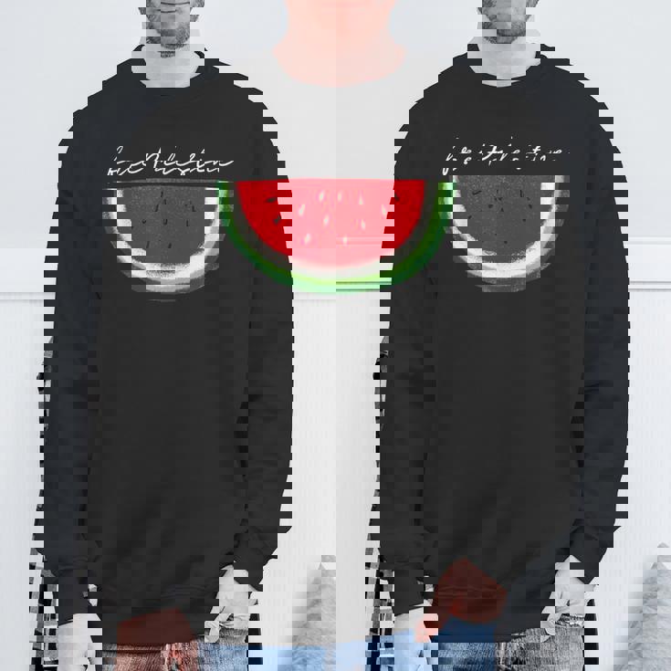 スイカ パレスチナ国旗 連帯 パレスチナ フリー スウェットシャツ 高齢者への贈り物