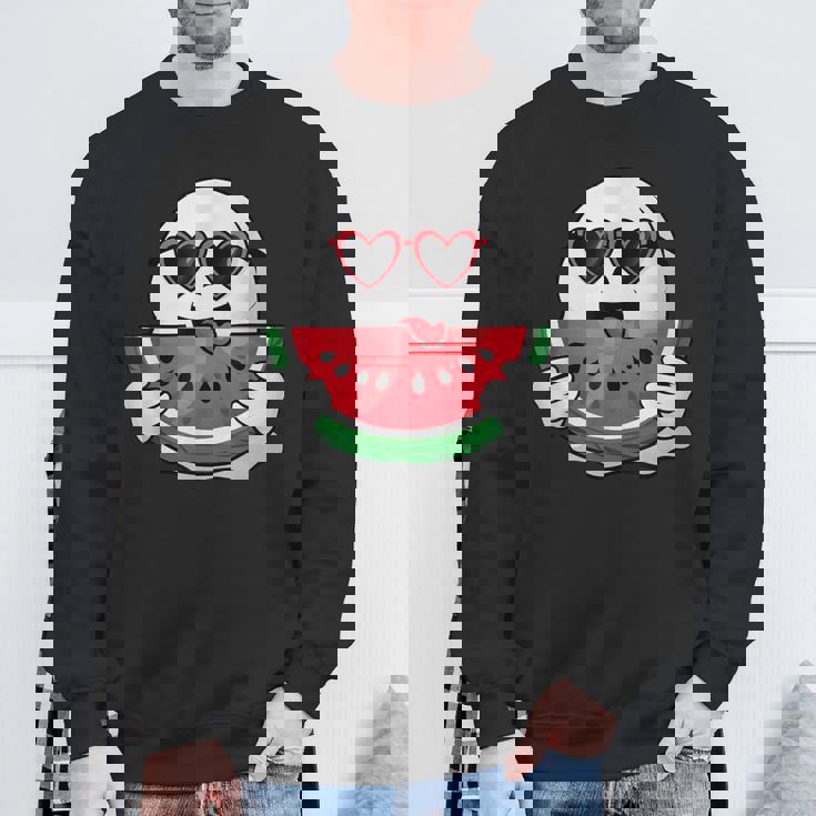 スイカを食べるかわいい幽霊 サマーウィーン ハロウィンコスチューム スウェットシャツ 高齢者への贈り物