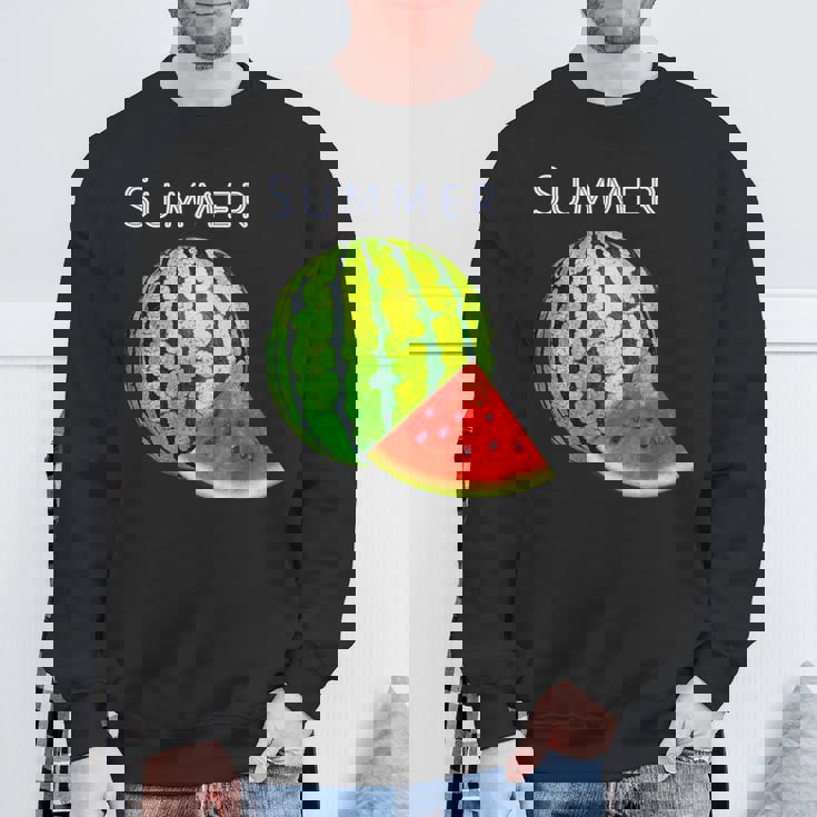 スイカ・夏【 サマータイム 】リゾート・夏 大好き／面白 イラスト スウェットシャツ 高齢者への贈り物