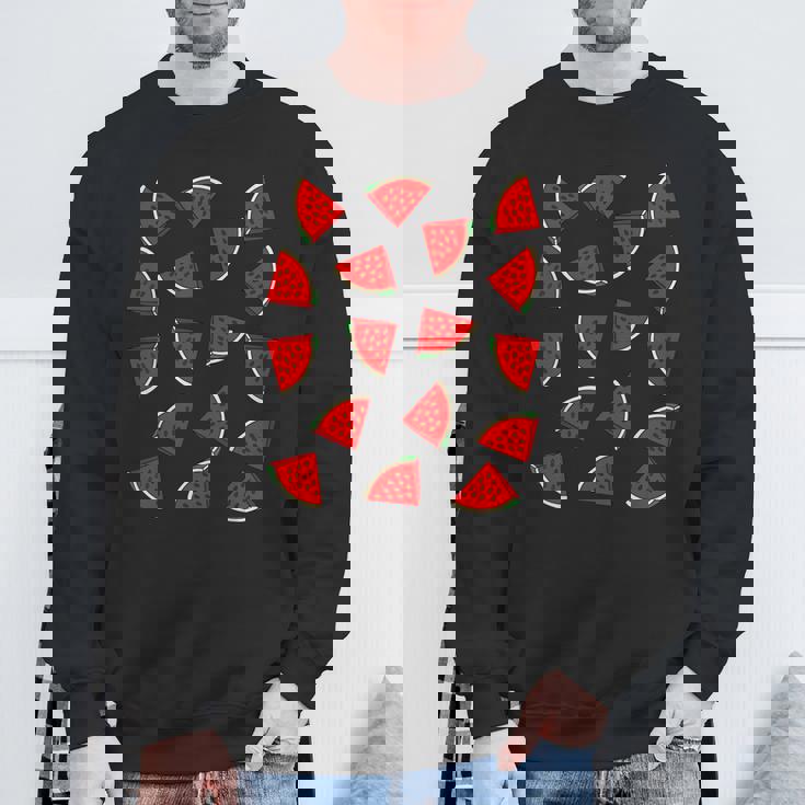 スイカ柄 夏 フルーツ 恋人 フルーツ スライス 種 スウェットシャツ 高齢者への贈り物