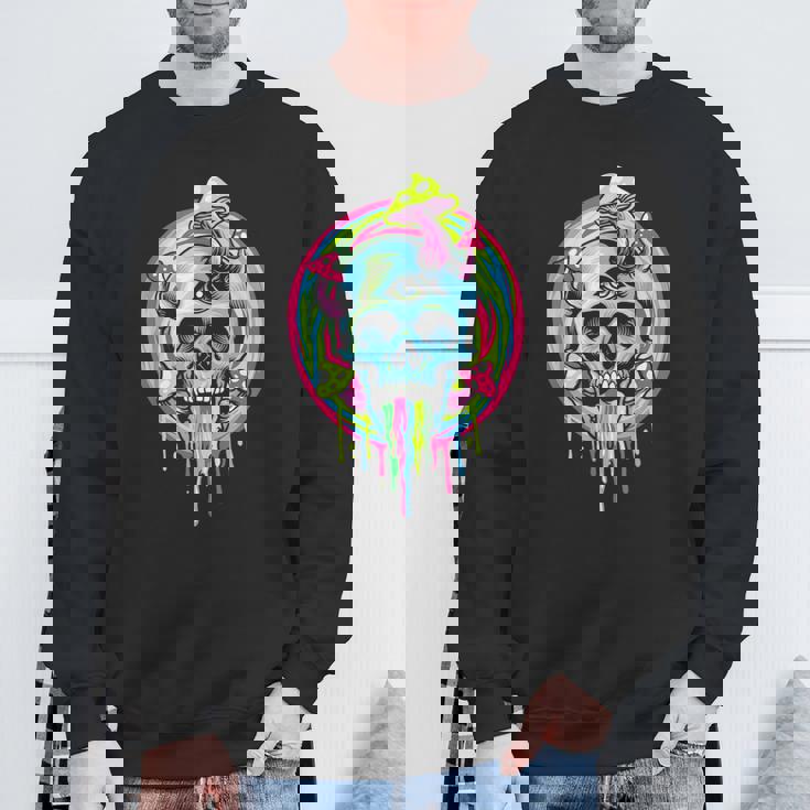 スカルマッシュルーム スケルトン グラフィック ゴス メンズ レディース スウェットシャツ 高齢者への贈り物