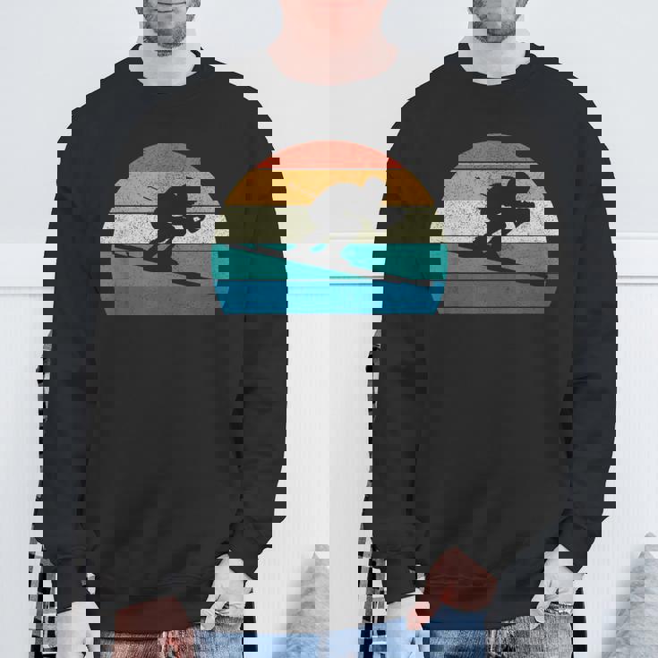 スキー スキー レース スラローム レトロ スウェットシャツ 高齢者への贈り物