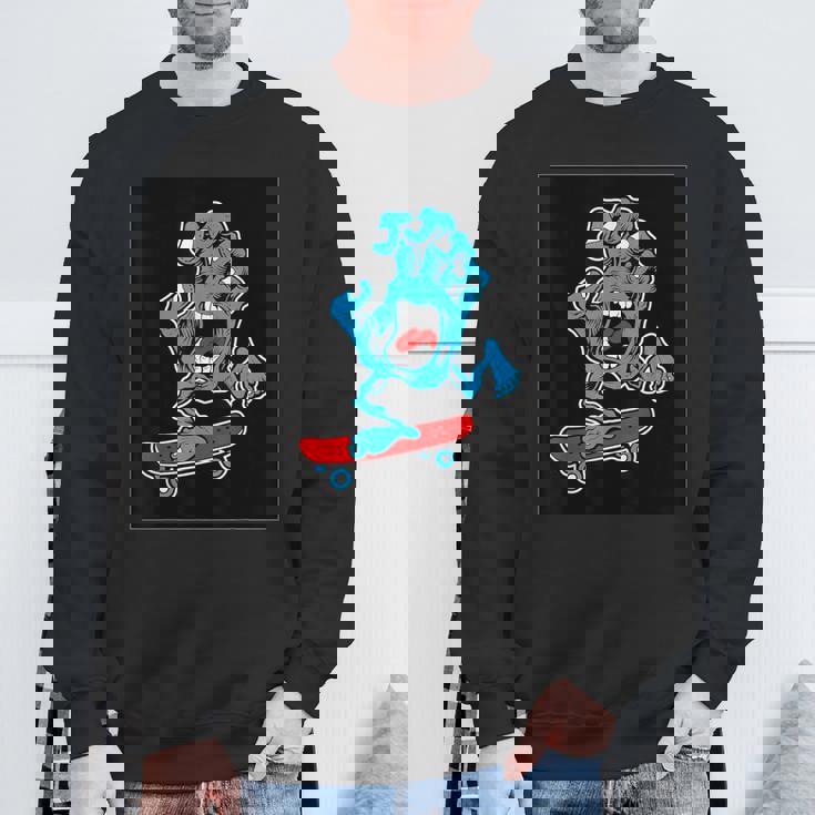 スクリーミング スケートボードハンド スウェットシャツ 高齢者への贈り物