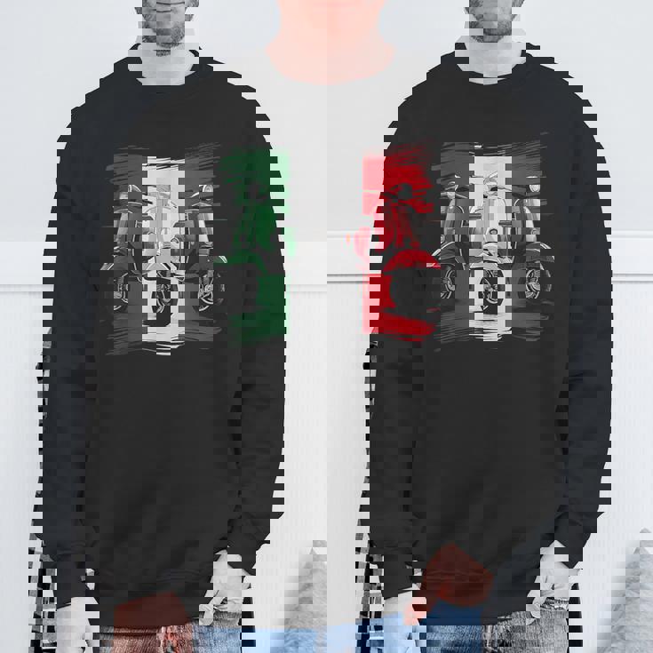 スクーター バイク バイク スクート イタリア国旗 原付スクーター スウェットシャツ 高齢者への贈り物