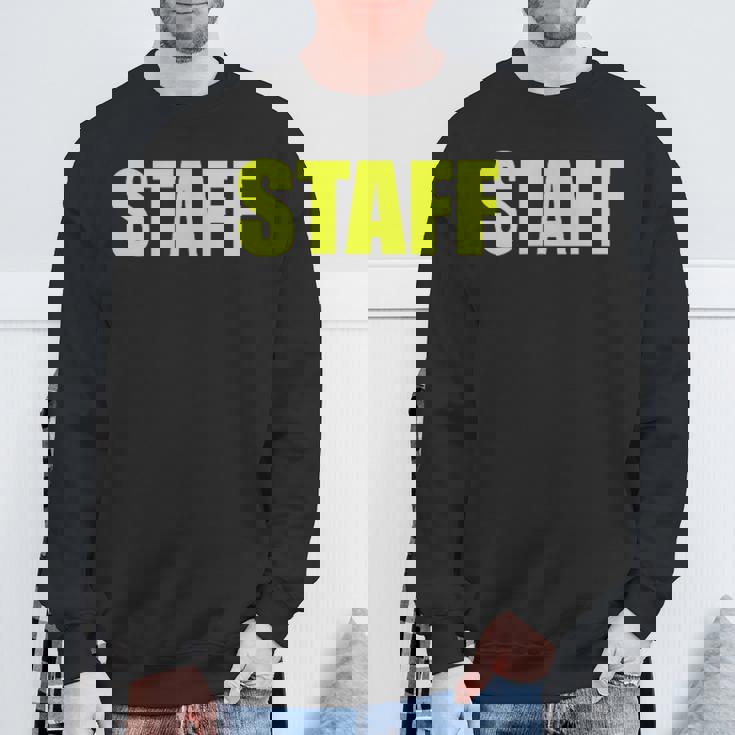 スタッフ社員 イベントスタッフ表裏 黄文字 スウェットシャツ 高齢者への贈り物