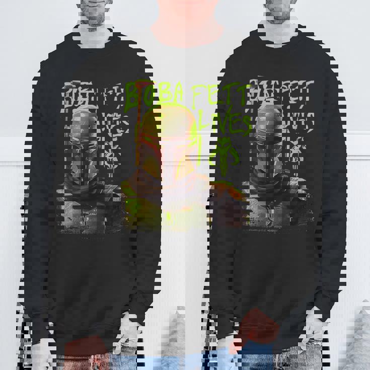 スター・ウォーズ ボバ・フェットの本 ネオン・ボバ・フェット・ライヴズ ポスター スウェットシャツ 高齢者への贈り物