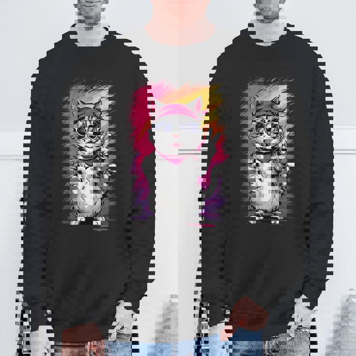 ストリートスタイル 猫 グラフィティ アート ストリートアート スウェットシャツ 高齢者への贈り物