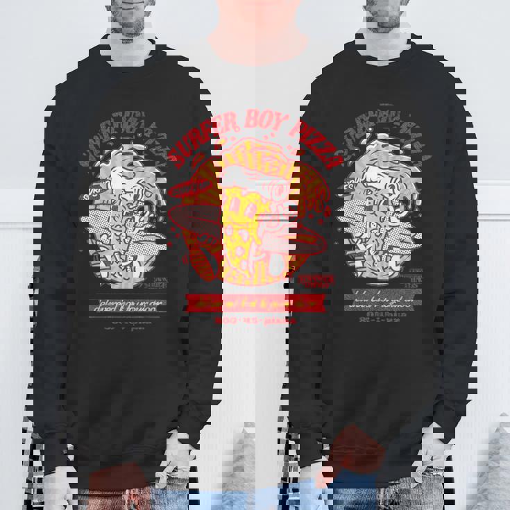 ストレンジャー・シングス サーファーボーイ ピザ広告 ホットデリバリー ヴィンテージ スウェットシャツ 高齢者への贈り物