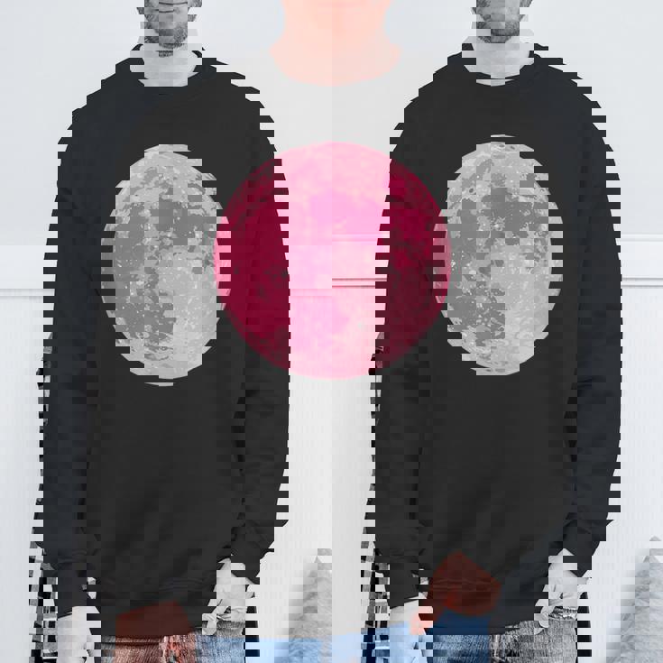 ストロベリームーンデザイン 満月 かわいいピンクムーン スウェットシャツ 高齢者への贈り物