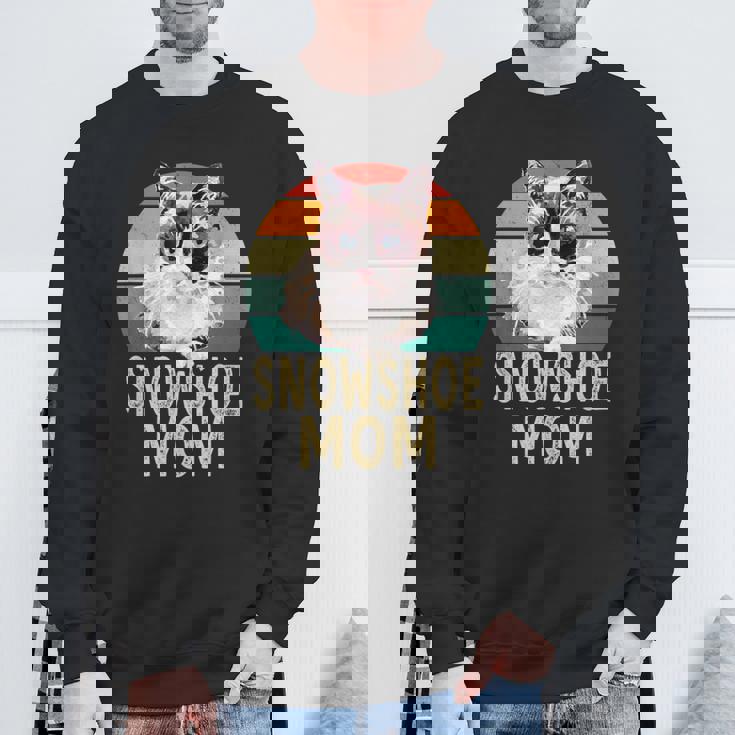 スノーシュー 猫 ママ レトロ ヴィンテージ 面白い I Love My Cat スウェットシャツ 高齢者への贈り物