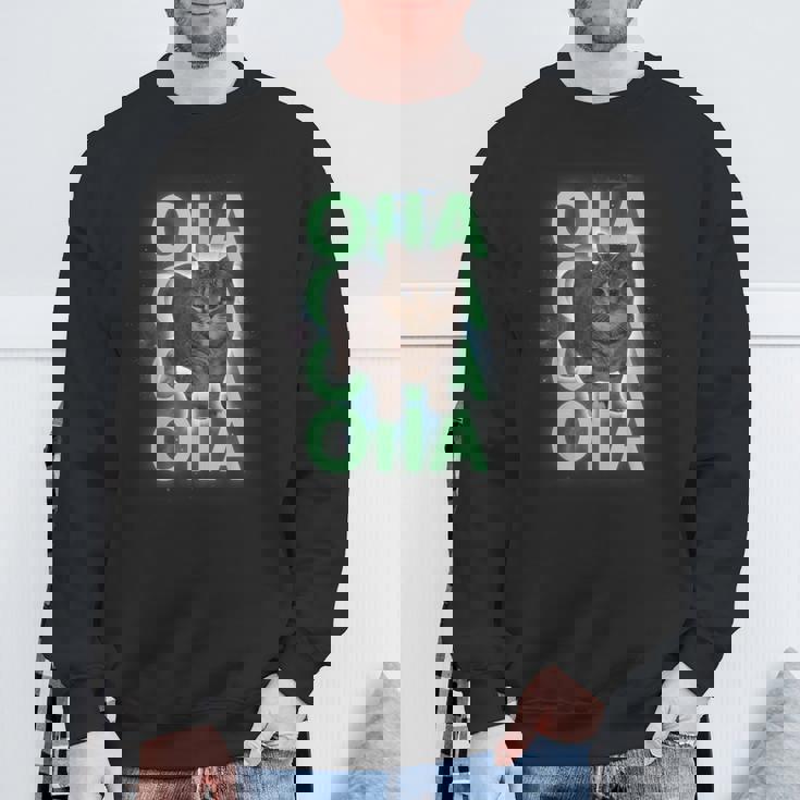 スピニングキャットミーム Oiiaoiia Uiia 猫 ブレインロットミーム スウェットシャツ 高齢者への贈り物