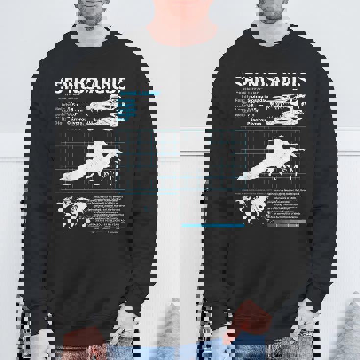 スピノサウルスのファクトシート スウェットシャツ 高齢者への贈り物