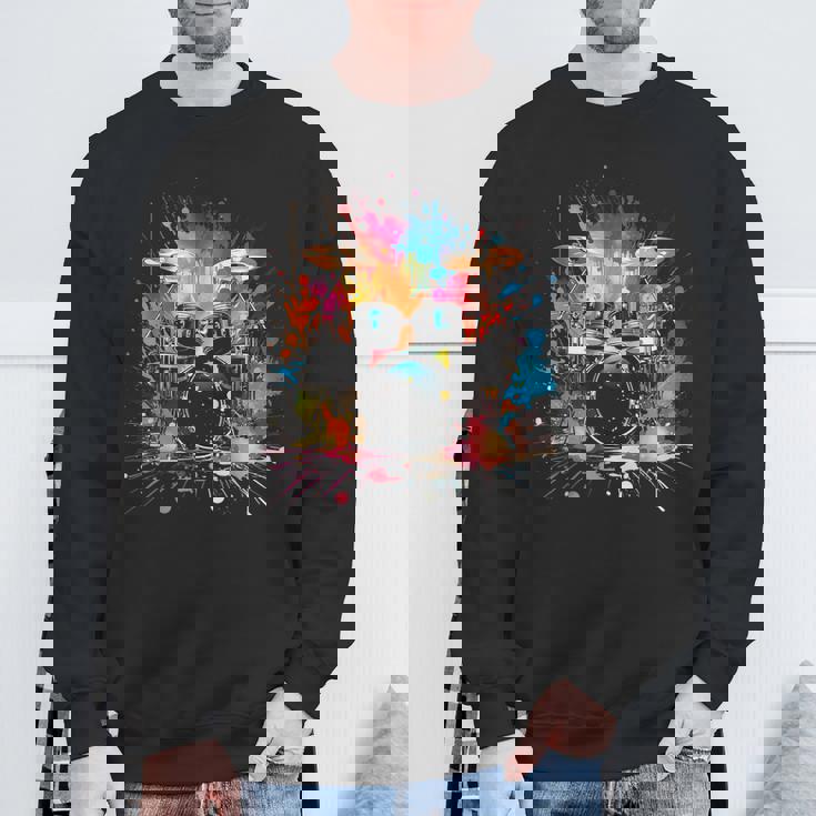 スプラッシュスタイルのドラムドラマードラムドラムのドラム スウェットシャツ 高齢者への贈り物