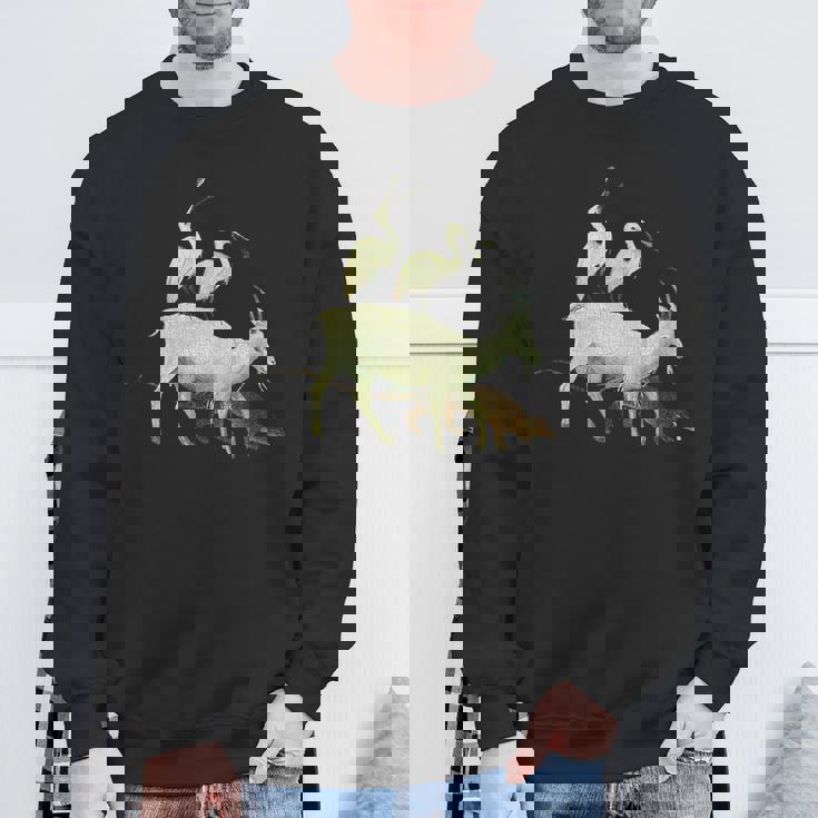 スプーンビルズとヤギの庭 地上の喜びの庭 スウェットシャツ 高齢者への贈り物