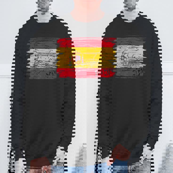 スペイン国旗の絵、スペインの地図のスケッチ。 スウェットシャツ 高齢者への贈り物