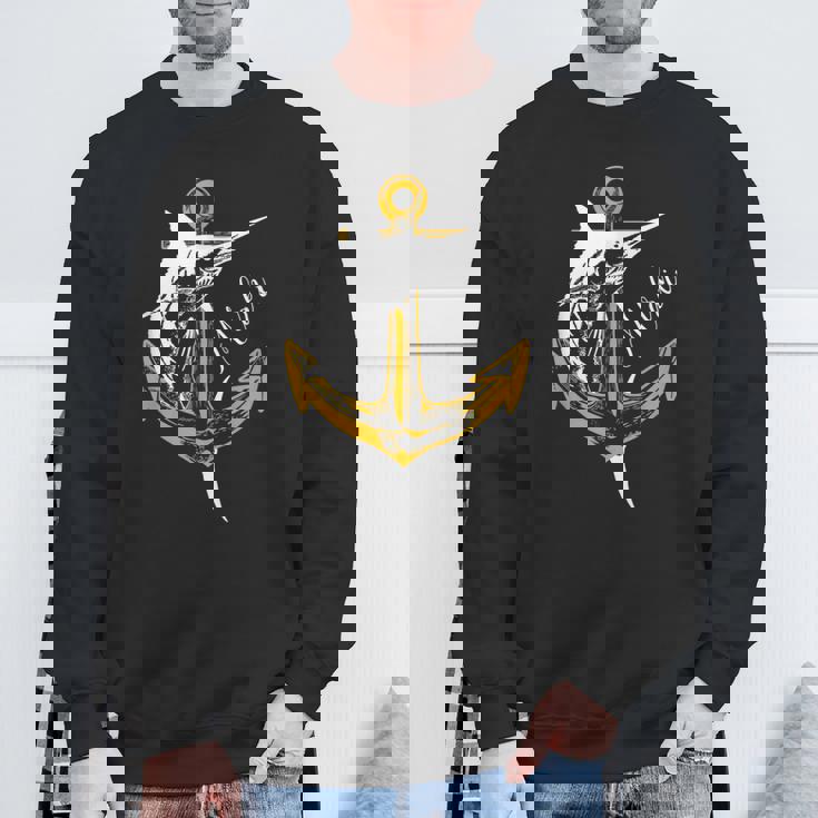 スポーツフィッシング カジキ メカジキ セイルフィッシュ アンカー付き スウェットシャツ 高齢者への贈り物