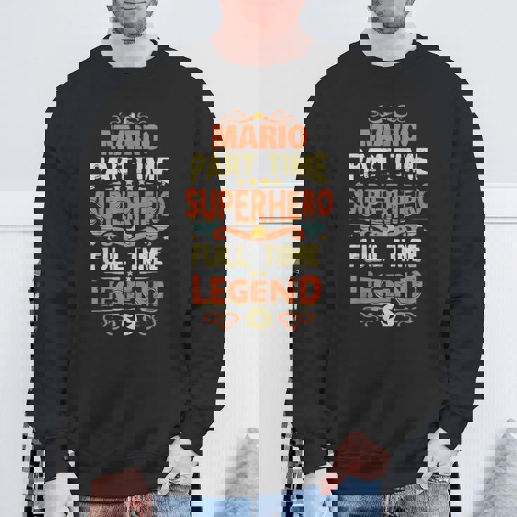 スーパーヒーロー マリオ レジェンド パーソナライズ 面白い 名前 マリオ スウェットシャツ 高齢者への贈り物