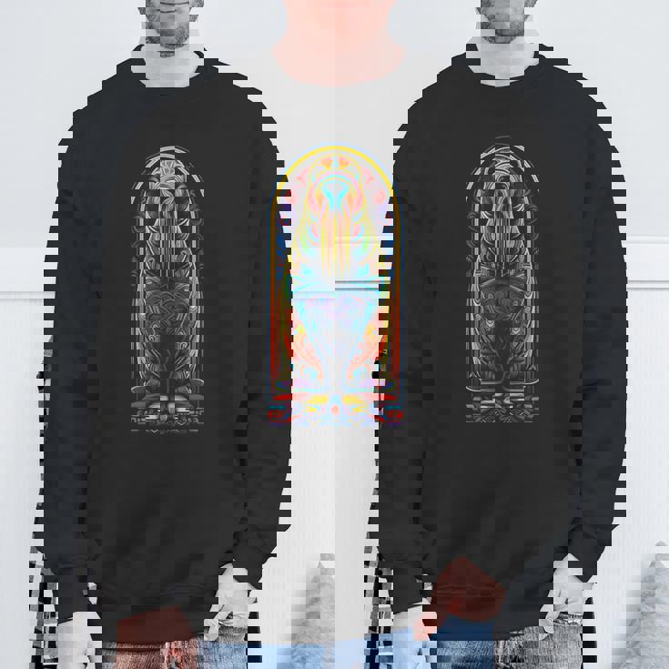 セイウチ カラフル アート 動物 抽象 グラフィック セイウチ スウェットシャツ 高齢者への贈り物