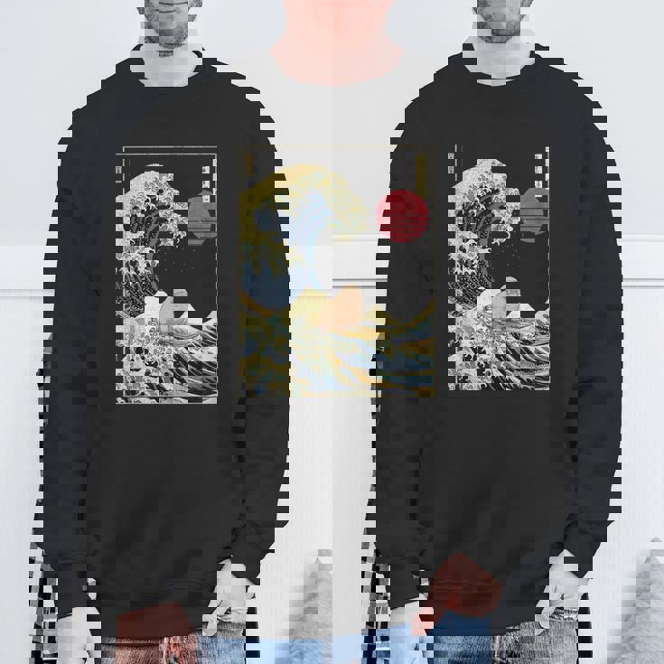 セイウチ 日本の神奈川波 面白いサーフアニマル スウェットシャツ 高齢者への贈り物