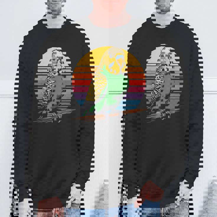 セキセイインコ レトロ セキセイインコ スウェットシャツ 高齢者への贈り物