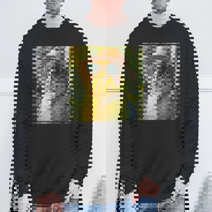 セキセイインコは休暇中、面白い動物、面白いオウム スウェットシャツ 高齢者への贈り物