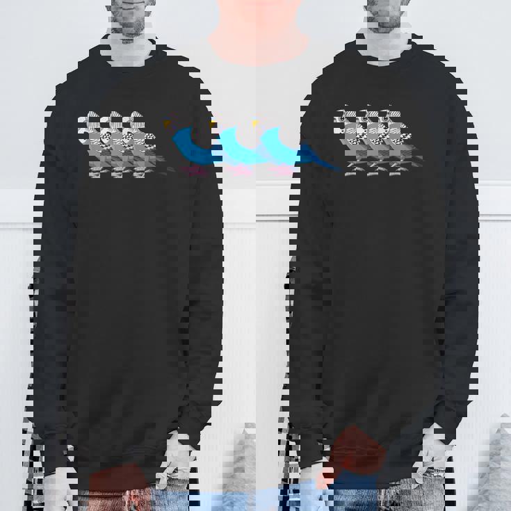 セキセイインコ鳥、セキセイインコ青い鳥 スウェットシャツ 高齢者への贈り物