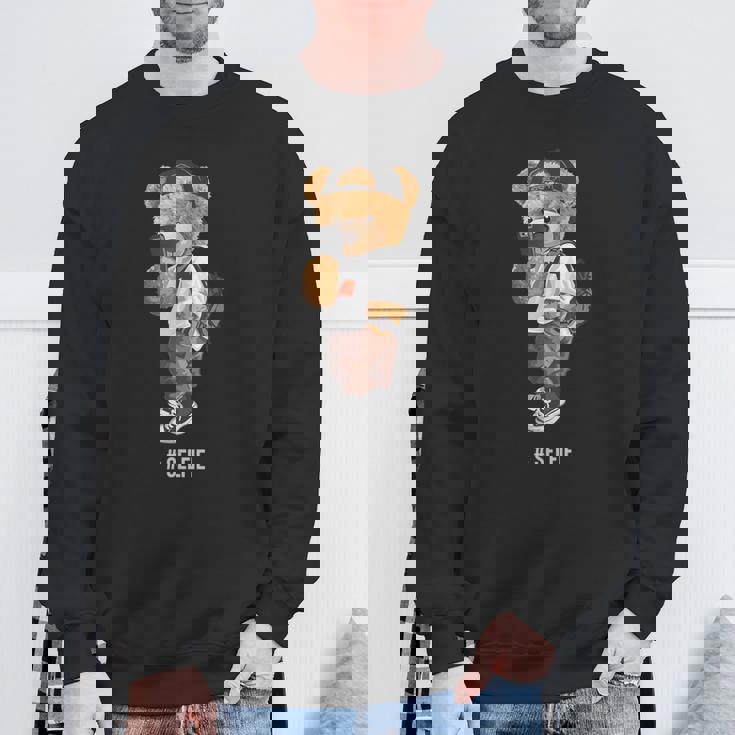 セルフィーを撮るかわいいテディベア スウェットシャツ 高齢者への贈り物