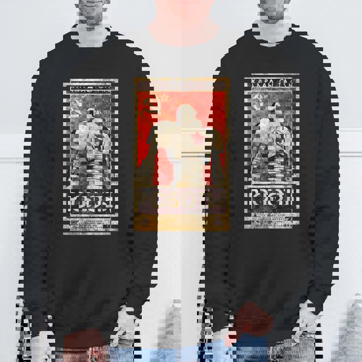 ソビエトヴィンテージソ連cccpロシア、レトロロボットアクアレルギフト スウェットシャツ 高齢者への贈り物