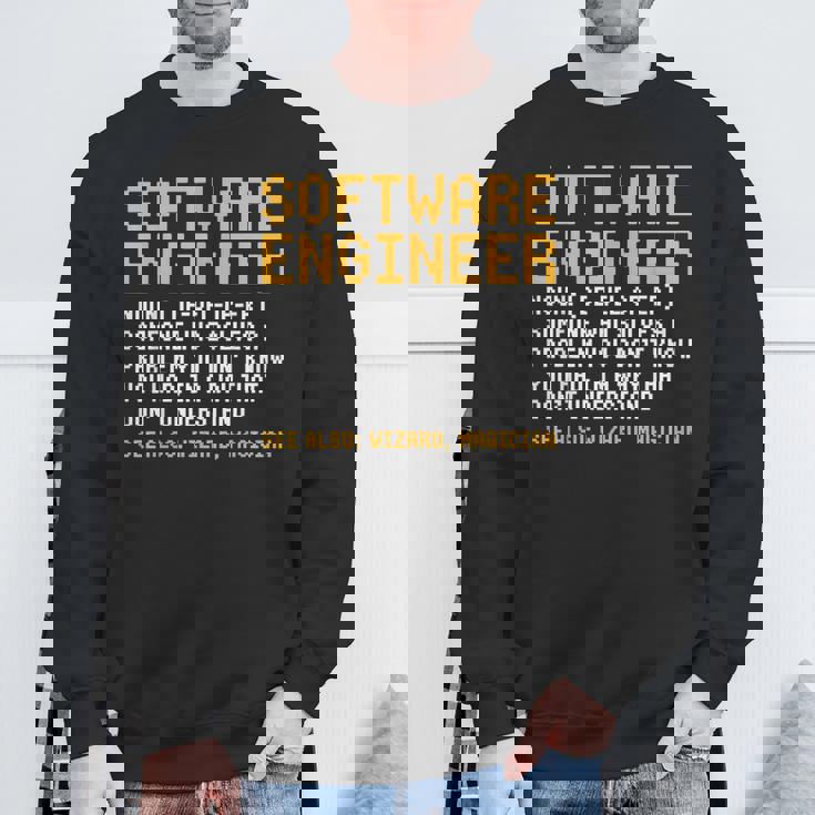 ソフトウェアエンジニア定義面白いコンピュータサイエンスジョーク スウェットシャツ 高齢者への贈り物