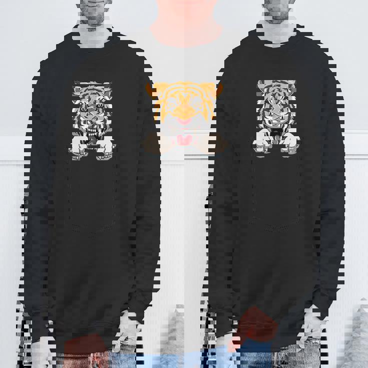 タイガーポケット タイガーインポケットタイガー のぞき見トラ カミングアウト スウェットシャツ 高齢者への贈り物