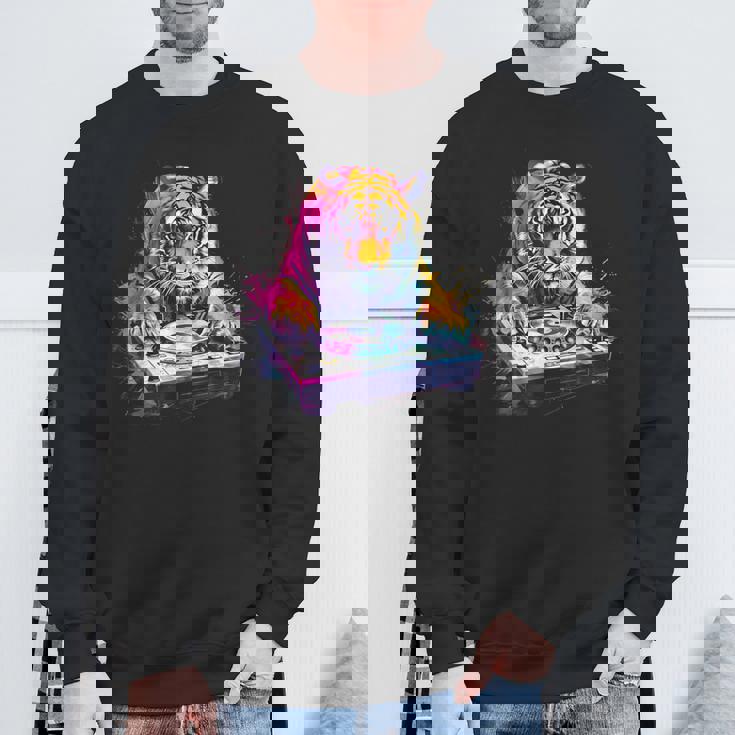 タイガーミュージック Dj ターンテーブル Dj タイガーテクノ ダンスクラブ ハウス スウェットシャツ 高齢者への贈り物