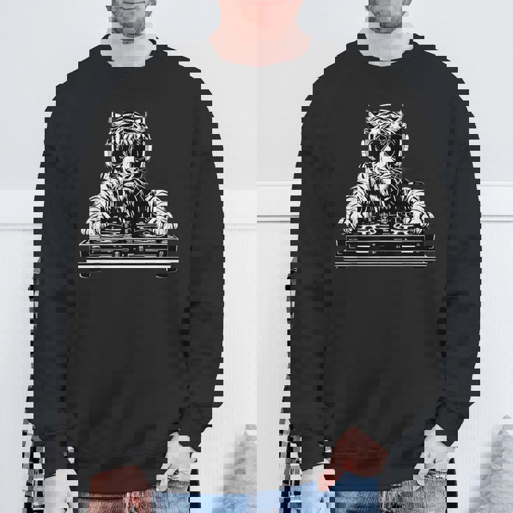 タイガーミュージック Dj テクノダンスクラブ ハウス ターンテーブル Dj タイガー スウェットシャツ 高齢者への贈り物