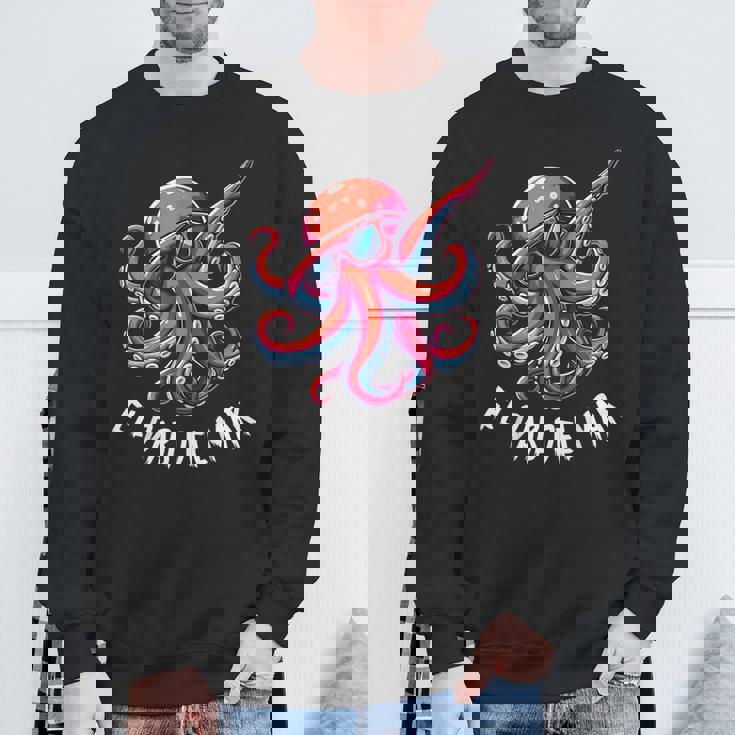 タコ、サングラスタコ動物、エルダブデルマール スウェットシャツ 高齢者への贈り物