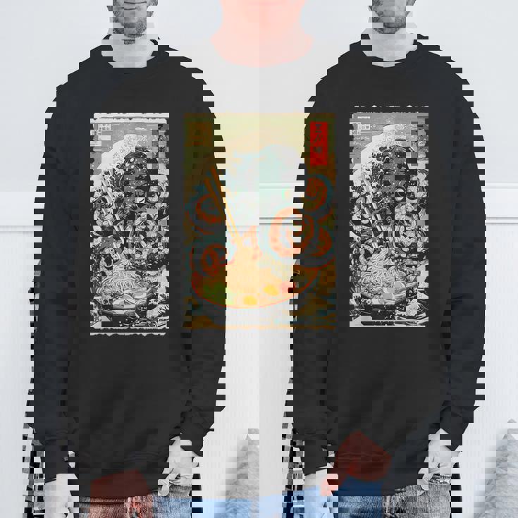 タコを食べる ラーメン 麺 和 漫画 アニメ 浮世絵 スウェットシャツ 高齢者への贈り物