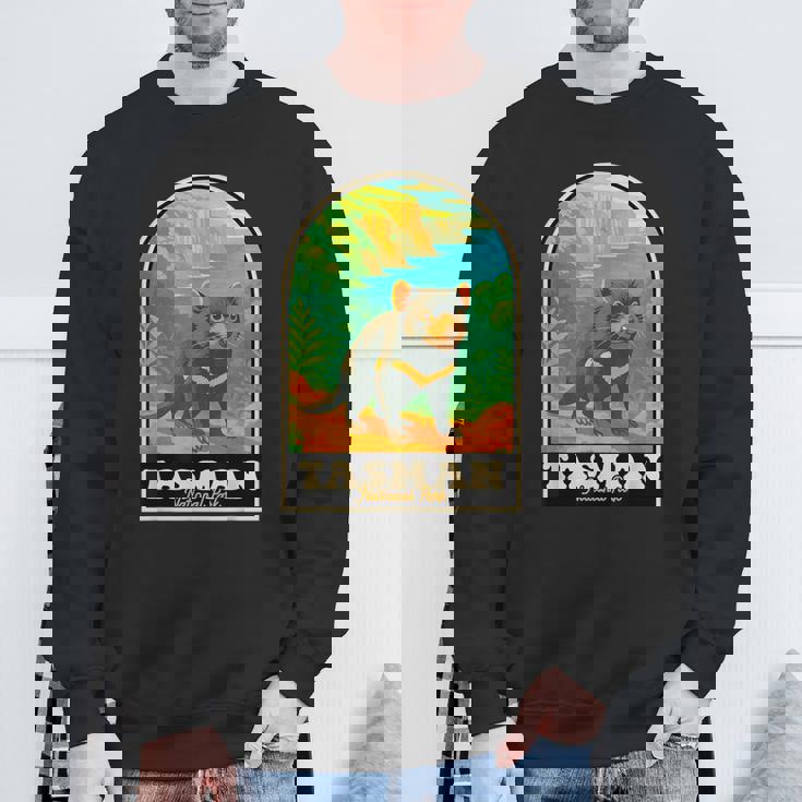 タスマン国立公園 ヴィンテージ タスマニアデビルアート スウェットシャツ 高齢者への贈り物