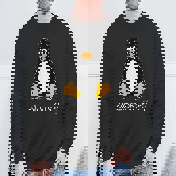 タックスlinuxペンギン-Sudorm-Rfコンピューターサイエンスコンピューター Tux Linux スウェットシャツ 高齢者への贈り物