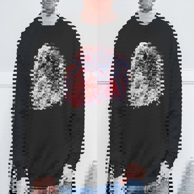 タランチュラ フローラル アートワーク アニマルアート 野生動物 タランチュラ 恋人 スウェットシャツ 高齢者への贈り物