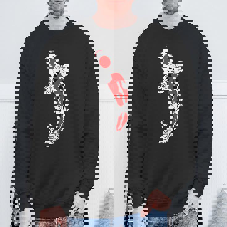 タンチョウサンケ 赤・白・黒鯉 スウェットシャツ 高齢者への贈り物