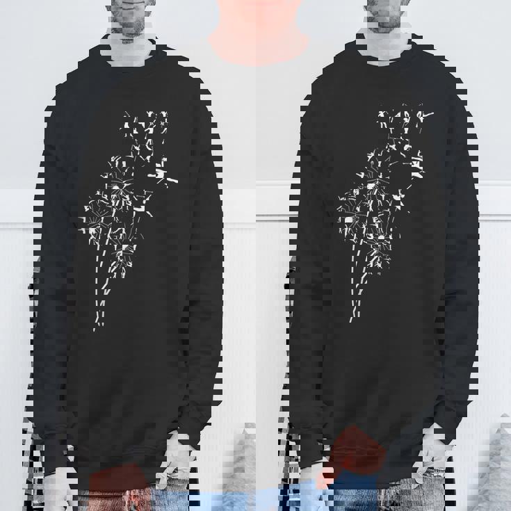 タンポポ バトントワラーの花、花のバトントワリング ツリー スウェットシャツ 高齢者への贈り物