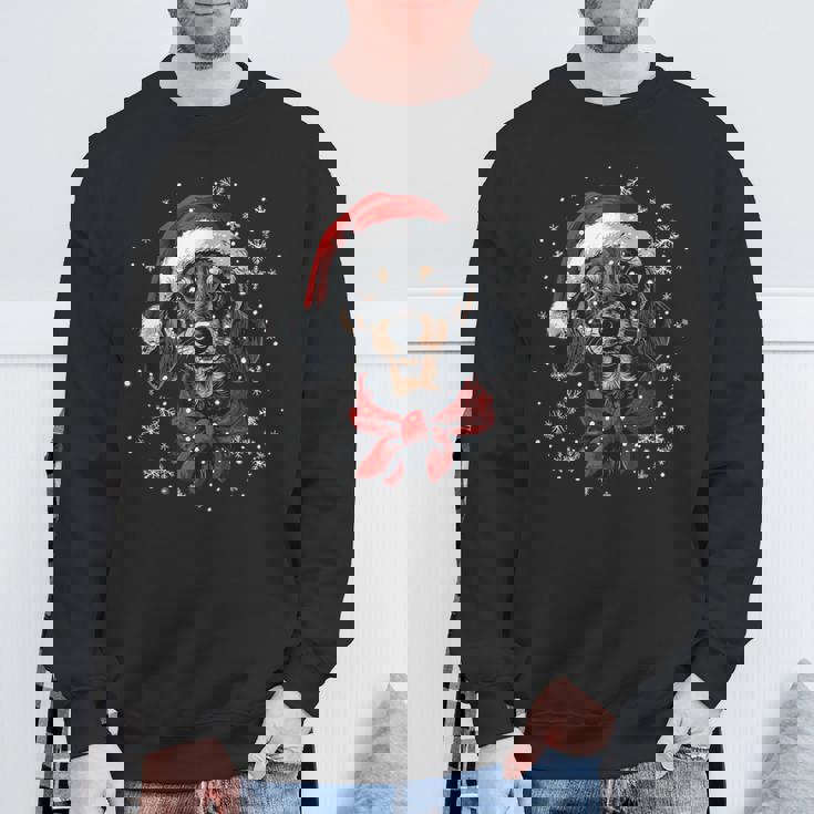 ダックスフント ウィーナー 犬 サンタ 帽子 面白い かわいい クリスマス スウェットシャツ 高齢者への贈り物