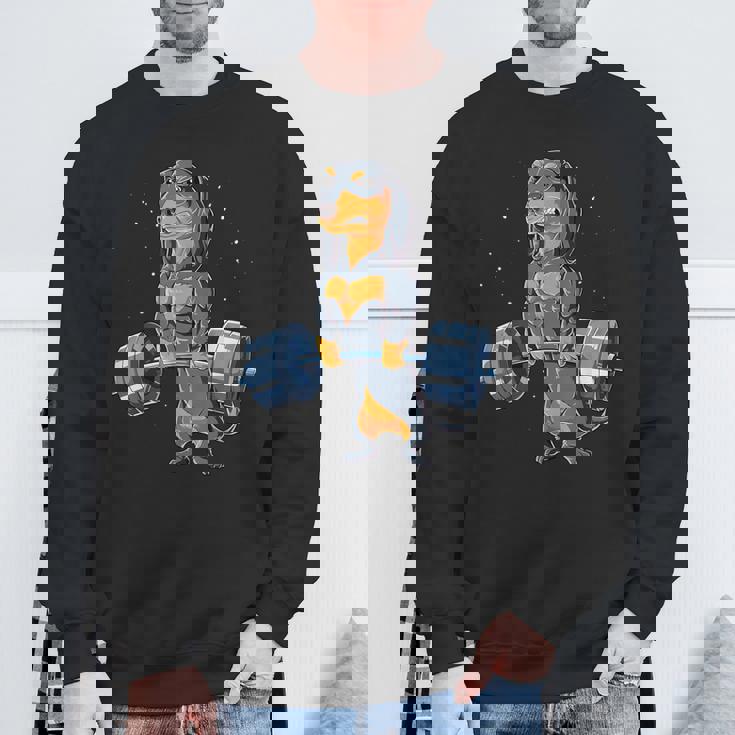 ダックスフント ウェイトリフティング 面白い デッドリフト メンズ フィットネス ジム ギフト スウェットシャツ 高齢者への贈り物