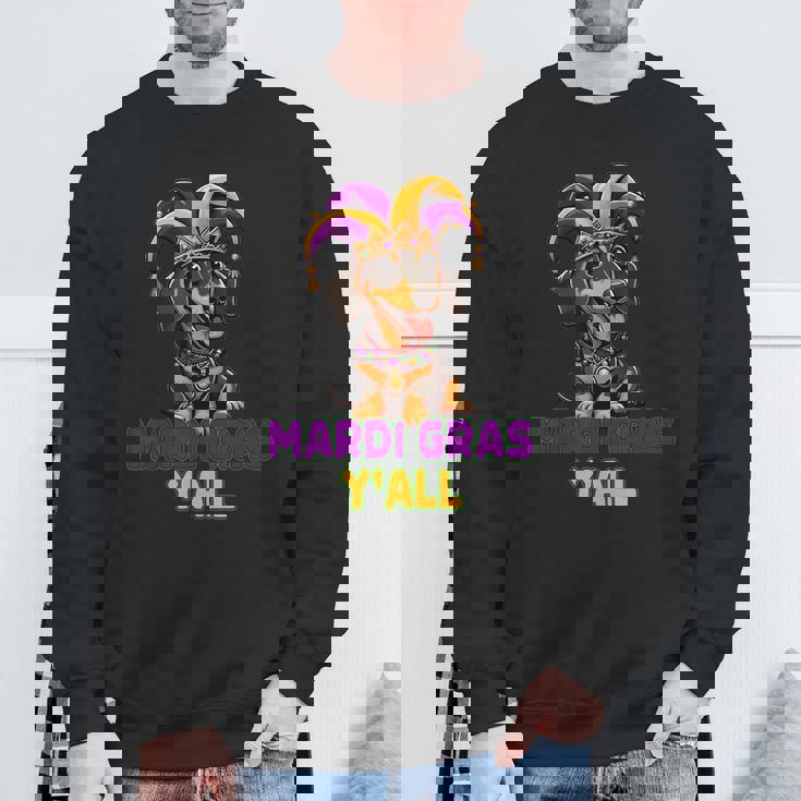 ダックスフンド 犬 マルディグラ Y'all スウェットシャツ 高齢者への贈り物
