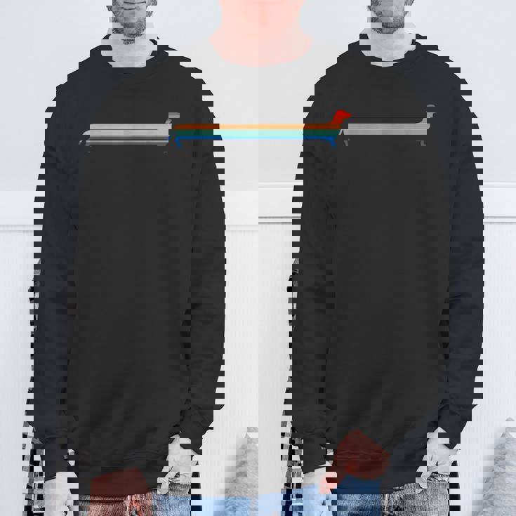 ダックスフンド 犬 レトロ ワイナー 犬 母 ギフト ロング ダックスフンド スウェットシャツ 高齢者への贈り物