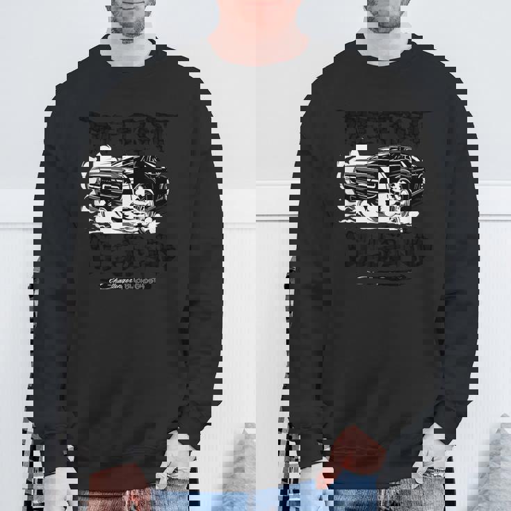 ダッジ・チャレンジャー・ブラック・ゴースト、デトロイト・レジェンド スウェットシャツ 高齢者への贈り物