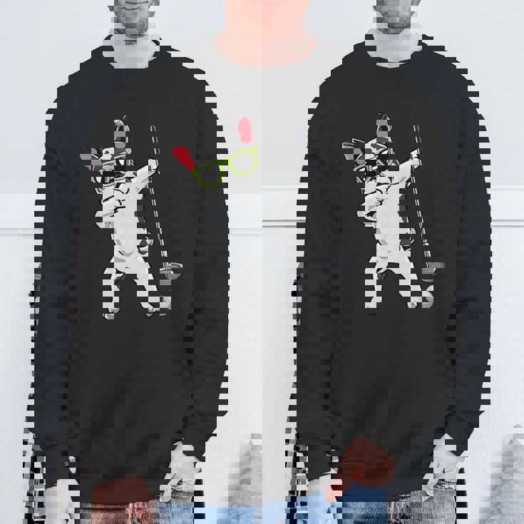 ダビングフレンチブルドッグゴルフフレンチドッグダブゴルファーギフト スウェットシャツ 高齢者への贈り物