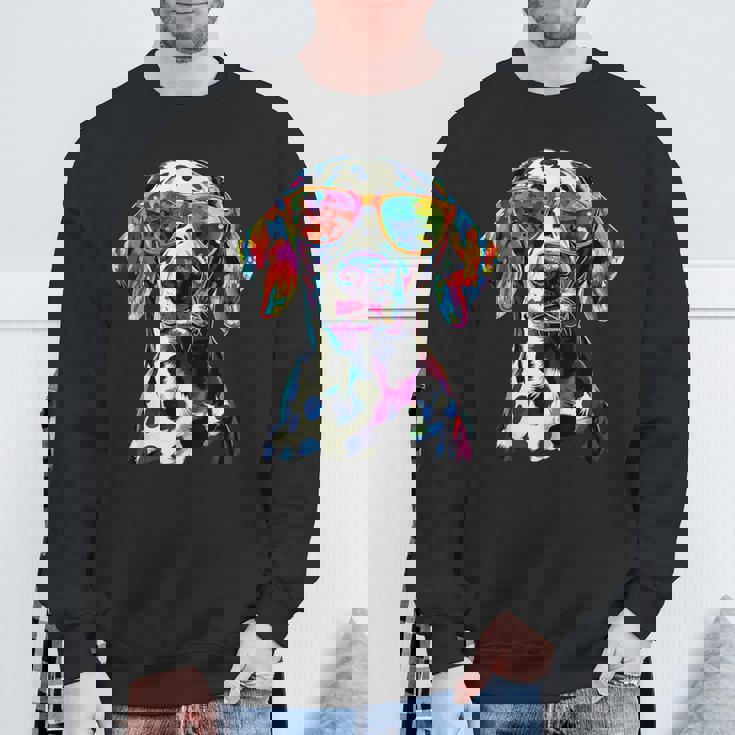 ダルメシアンとサングラスの犬 ダルメシアンが大好きです スウェットシャツ 高齢者への贈り物