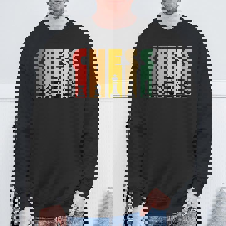 チェス レトロデザイン 戦略思考スポーツギフト スウェットシャツ 高齢者への贈り物