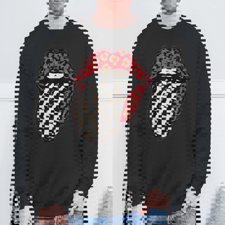 チェック 舌 赤 ヒョウ 唇 レース スウェットシャツ 高齢者への贈り物